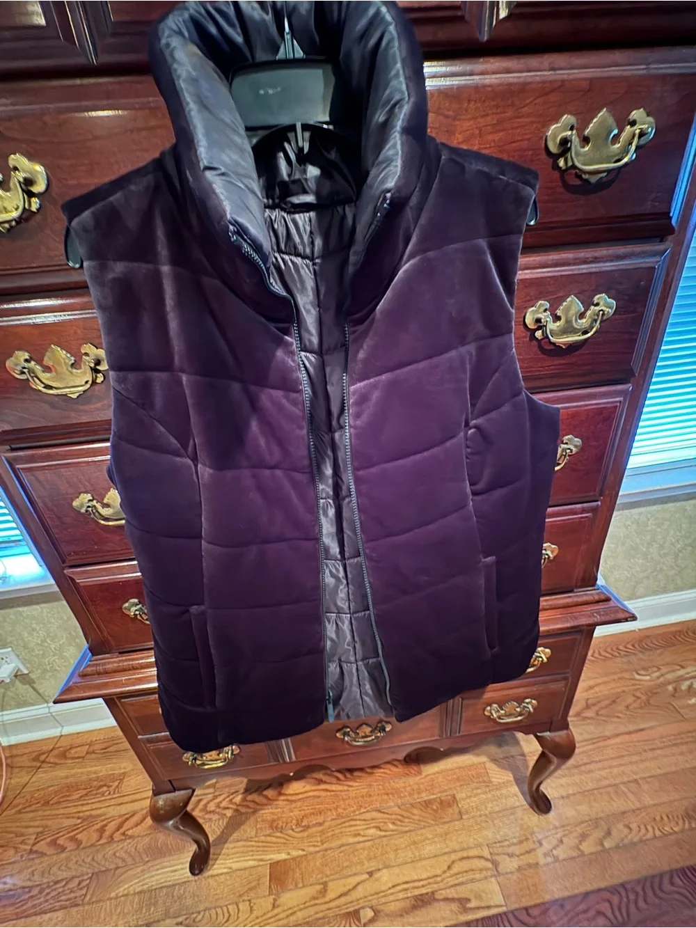 Chico's Quilted Puffer Vest in Dark Brown